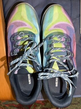 Merrell Multicolor Swirl Athletic Shoes in Green, Blue & Purple